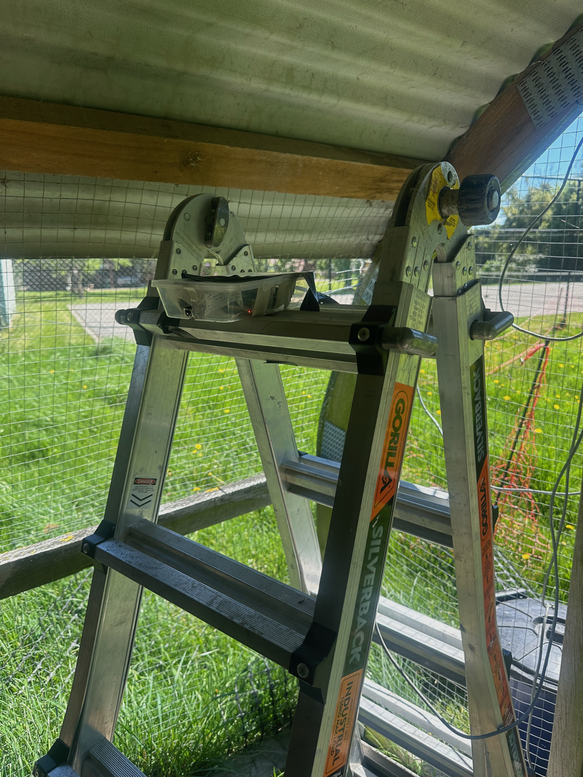Raspberry Pi camera module mounted in the chicken coop